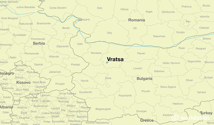 map showing the location of Vratsa