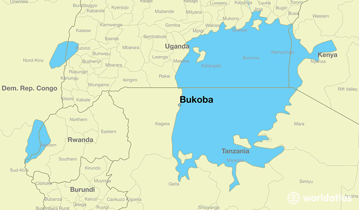 map showing the location of Bukoba