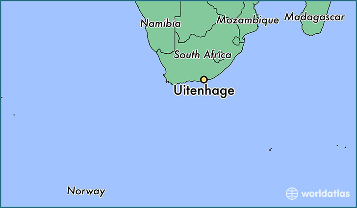 map showing the location of Uitenhage