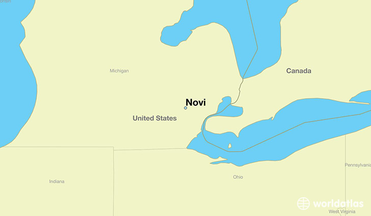 map showing the location of Novi