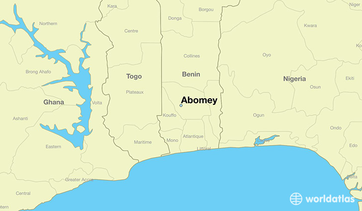 map showing the location of Abomey