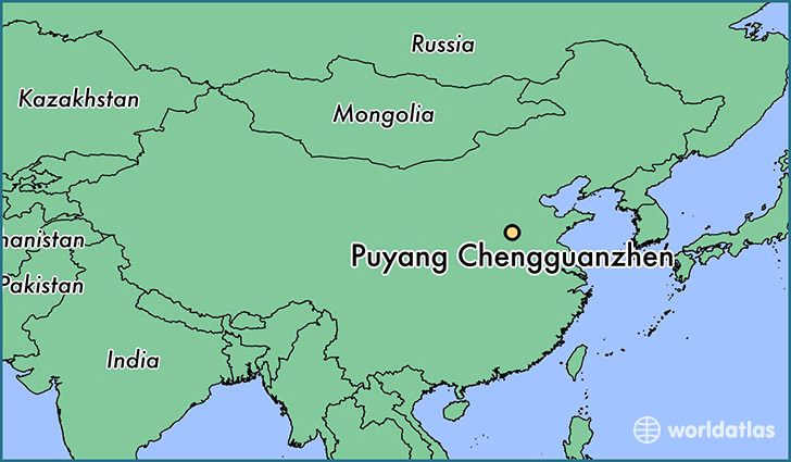 map showing the location of Puyang Chengguanzhen