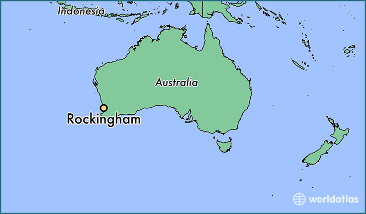 map showing the location of Rockingham