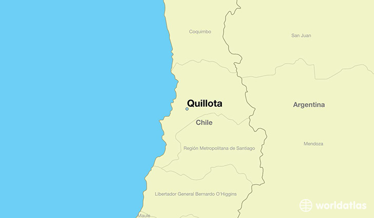 map showing the location of Quillota