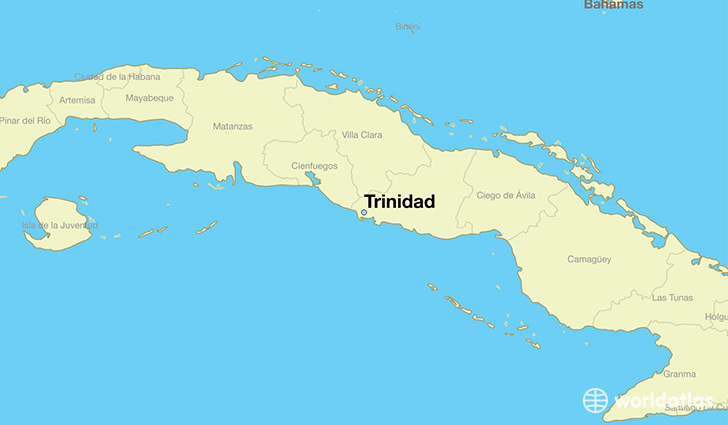 map showing the location of Trinidad