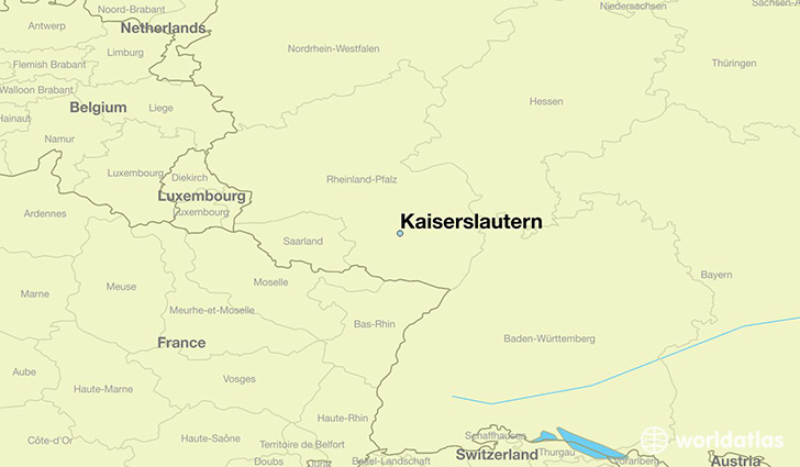 map showing the location of Kaiserslautern