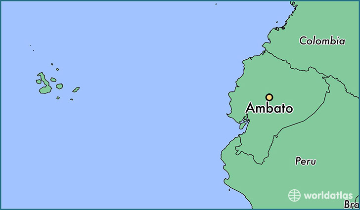 map showing the location of Ambato