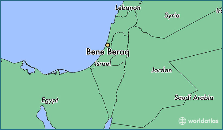 map showing the location of Bene Beraq