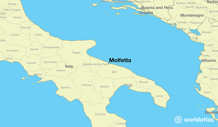 map showing the location of Molfetta