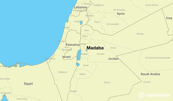 map showing the location of Madaba