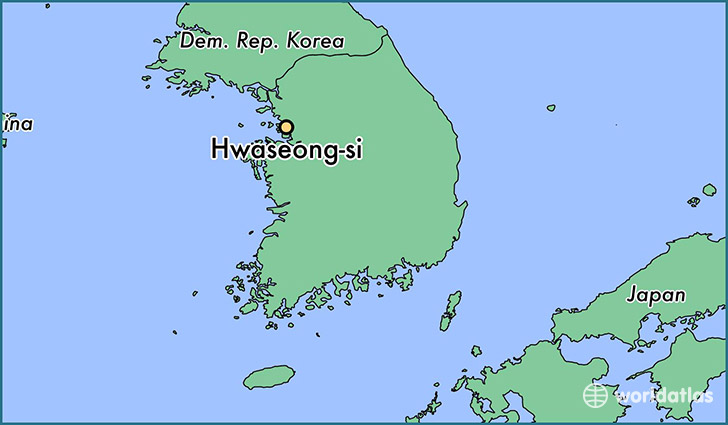 map showing the location of Hwaseong-si