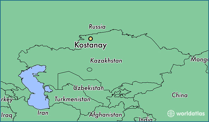 map showing the location of Kostanay