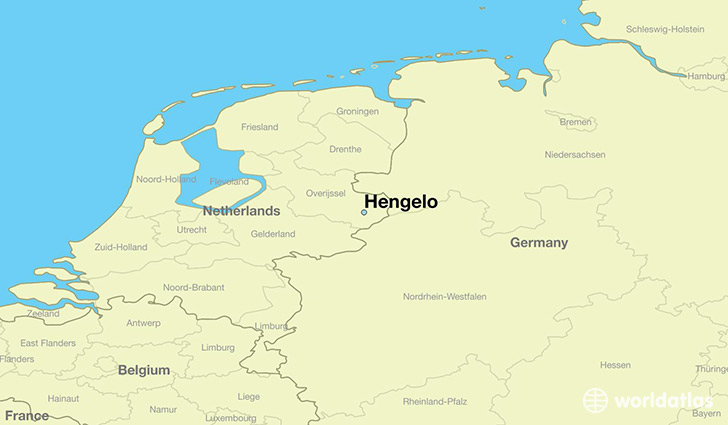 map showing the location of Hengelo