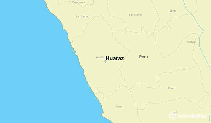 map showing the location of Huaraz