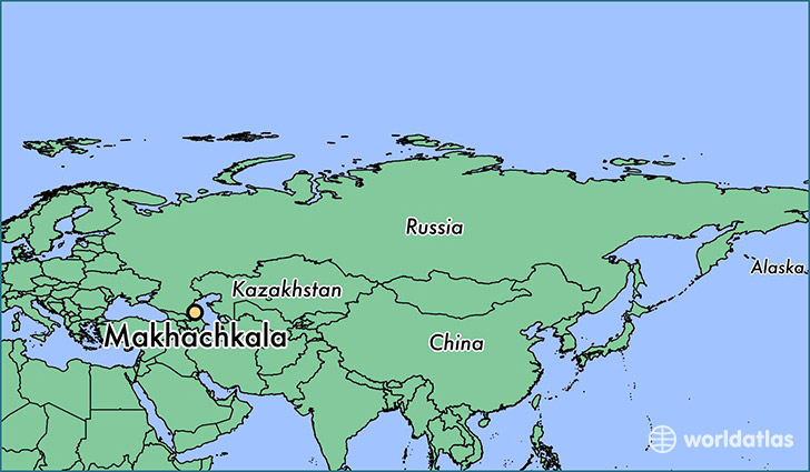 map showing the location of Makhachkala