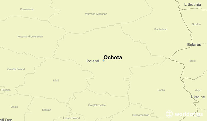 map showing the location of Ochota