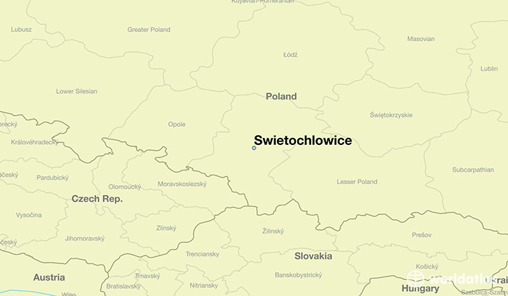 map showing the location of Swietochlowice
