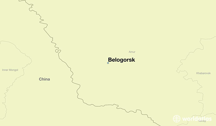 map showing the location of Belogorsk