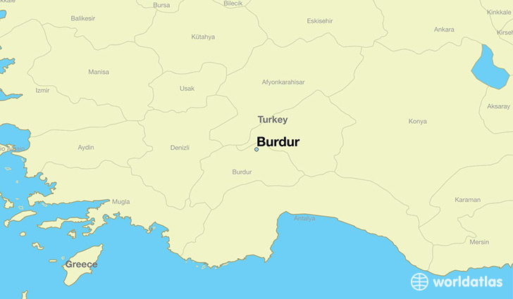 map showing the location of Burdur