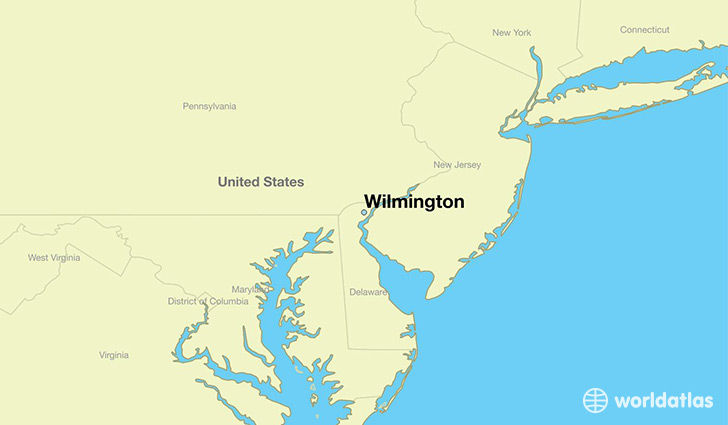 map showing the location of Wilmington