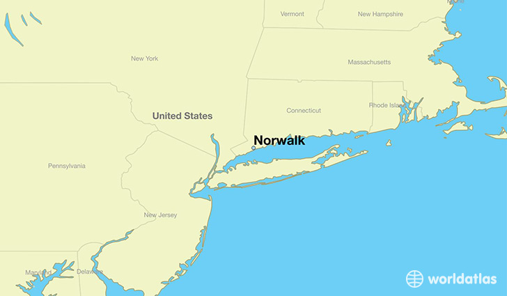 map showing the location of Norwalk
