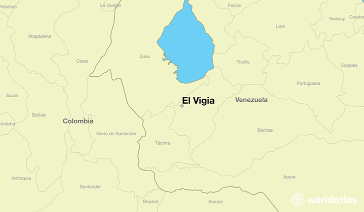 map showing the location of El Vigia