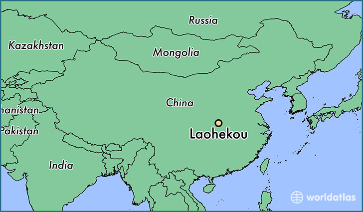 map showing the location of Laohekou