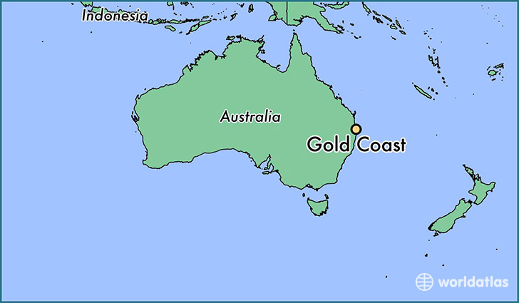 map showing the location of Gold Coast