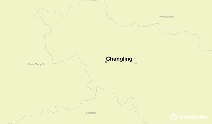 map showing the location of Changling