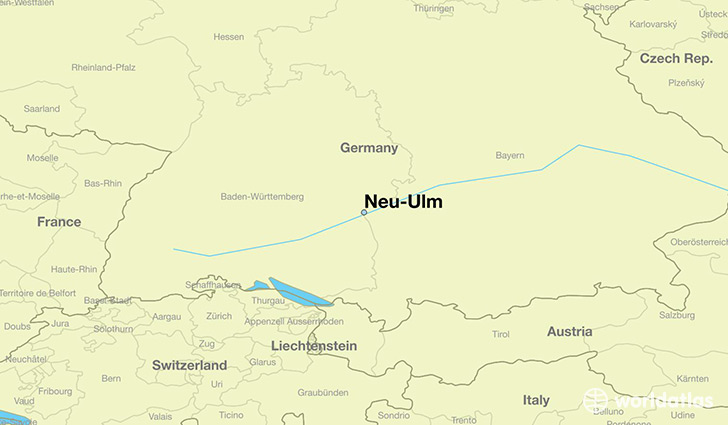 map showing the location of Neu-Ulm