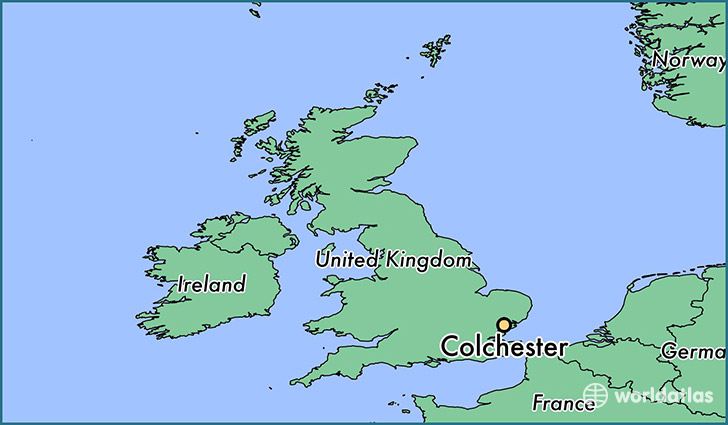 map showing the location of Colchester