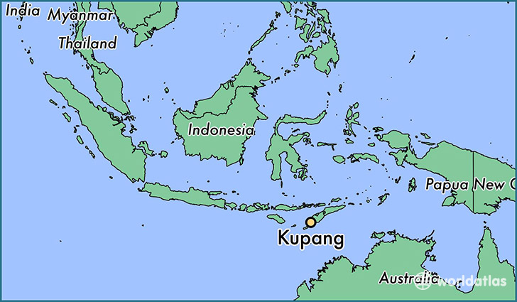map showing the location of Kupang
