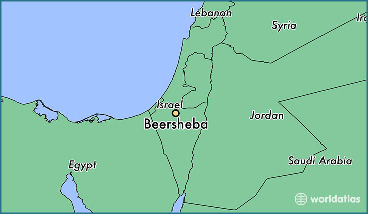 map showing the location of Beersheba