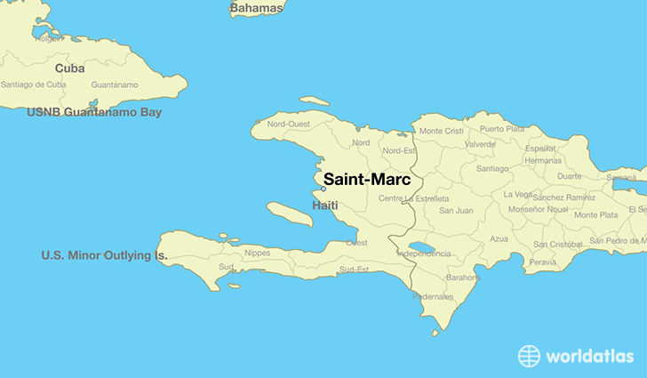 map showing the location of Saint-Marc