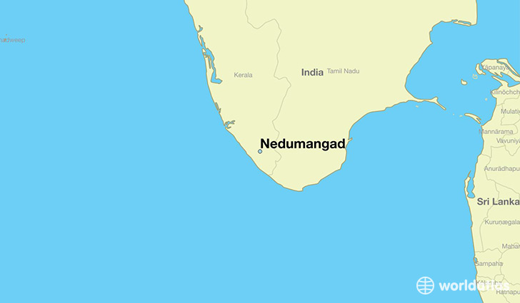 map showing the location of Nedumangad