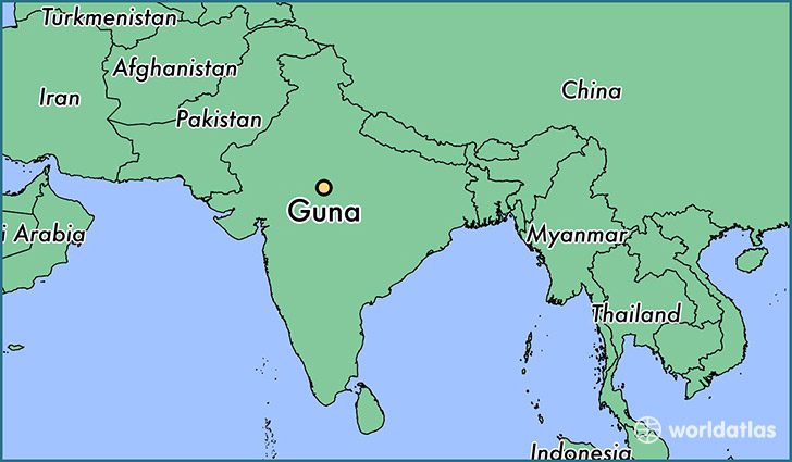 map showing the location of Guna