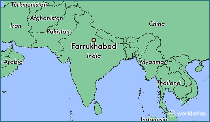 map showing the location of Farrukhabad