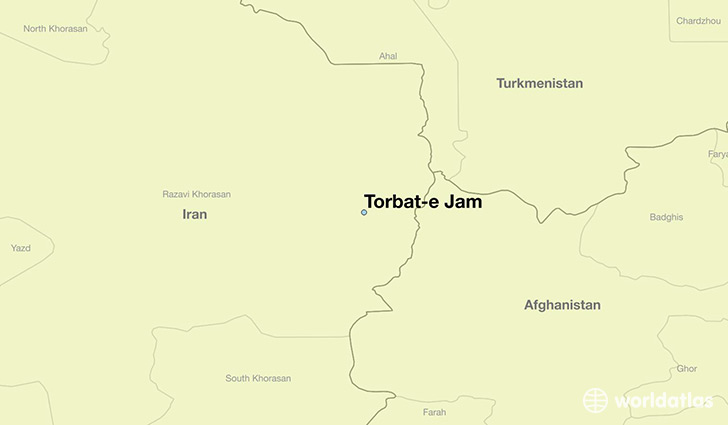 map showing the location of Torbat-e Jam