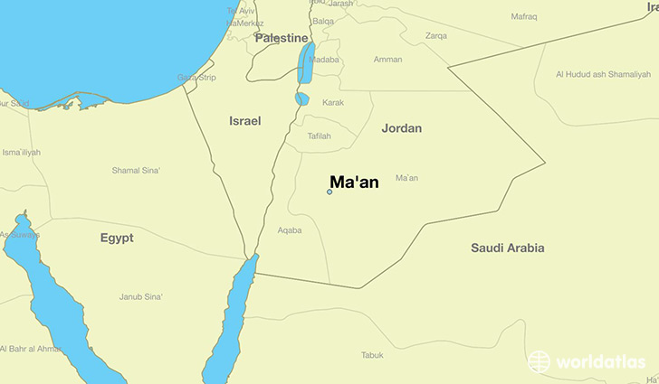 map showing the location of Ma'an