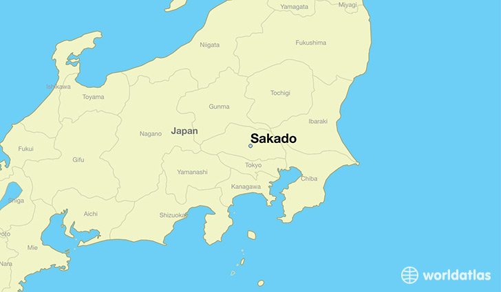 map showing the location of Sakado