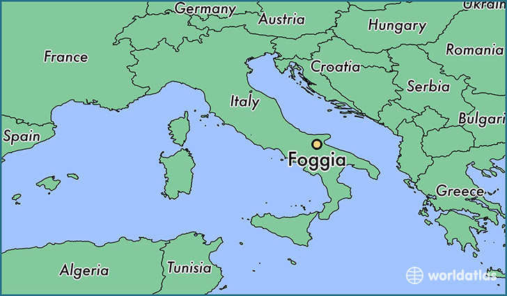 map showing the location of Foggia