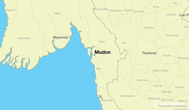 map showing the location of Mudon