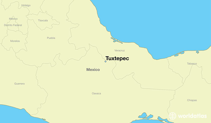 map showing the location of Tuxtepec