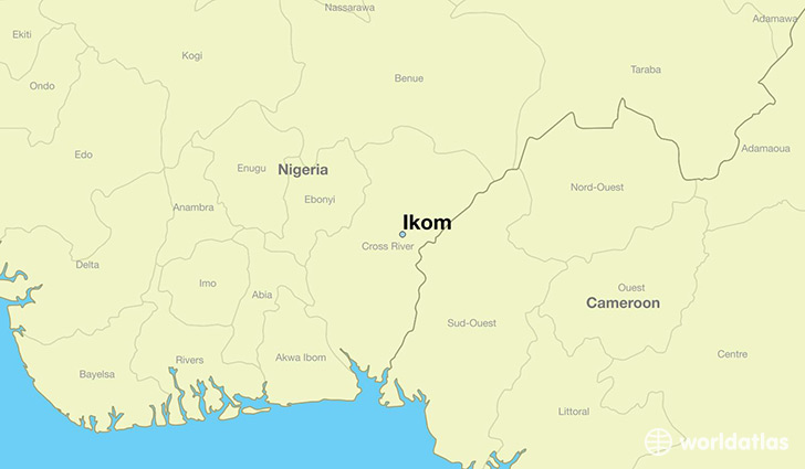 map showing the location of Ikom