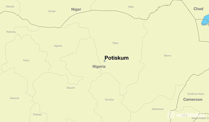 map showing the location of Potiskum