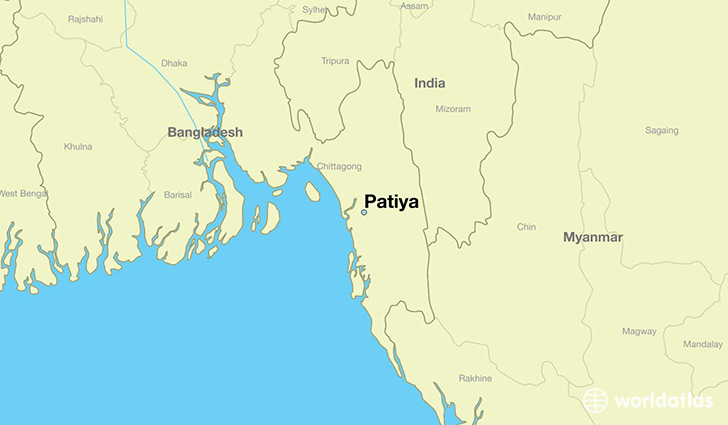 map showing the location of Patiya