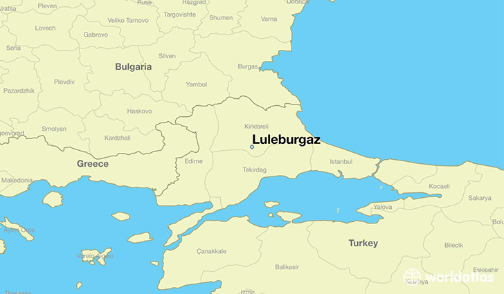 map showing the location of Luleburgaz