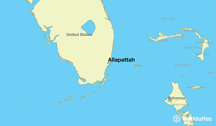 map showing the location of Allapattah