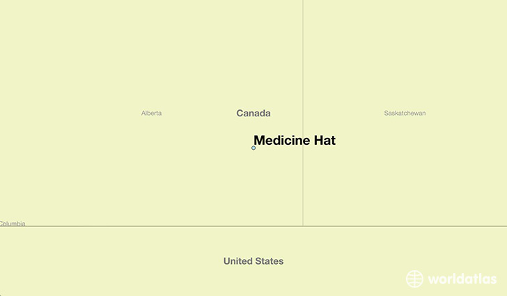 map showing the location of Medicine Hat