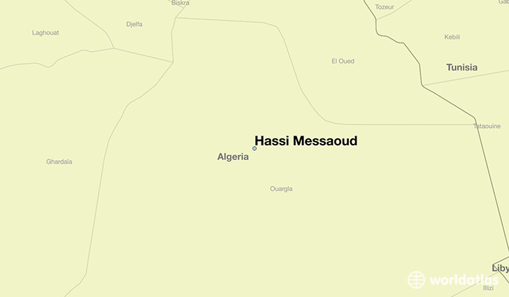 map showing the location of Hassi Messaoud